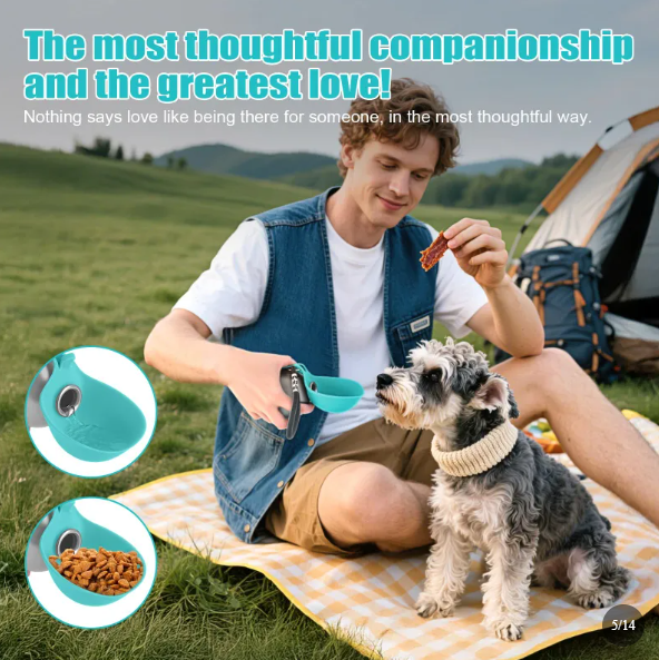 Portable Dog Water Bottle and Waste Bag Dispenser