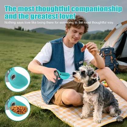 Portable Dog Water Bottle and Waste Bag Dispenser