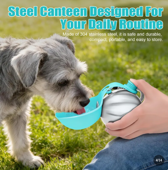Portable Dog Water Bottle and Waste Bag Dispenser
