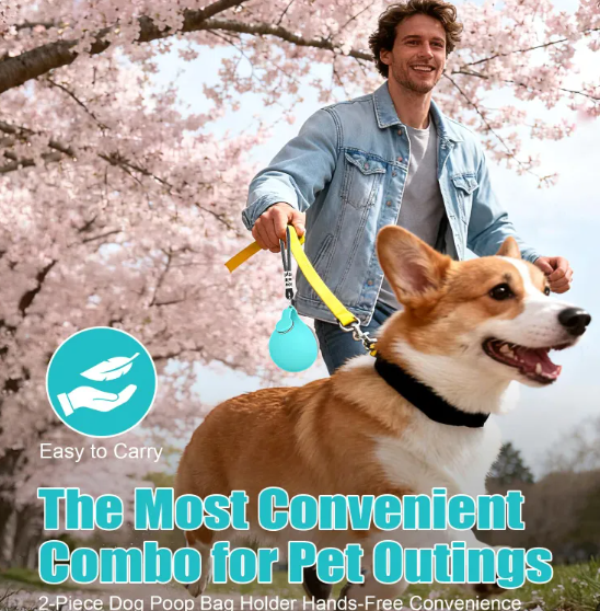 Portable Dog Water Bottle and Waste Bag Dispenser